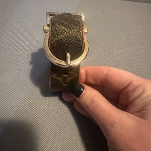 🔥AUTHENTIC! LOUIS VUITTON!Leather Up-cycled handmade cuff, bracelet or keychain!
